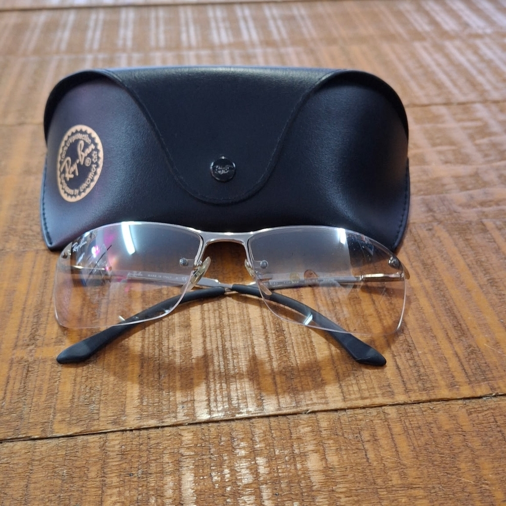 Ray-Ban Rimless Glasses with Black Case